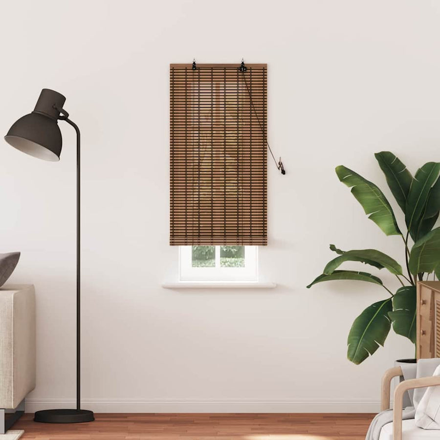 Raambuiten & Gordijnen met gordijnen Bruin 60 x 160 cm Bamboe
