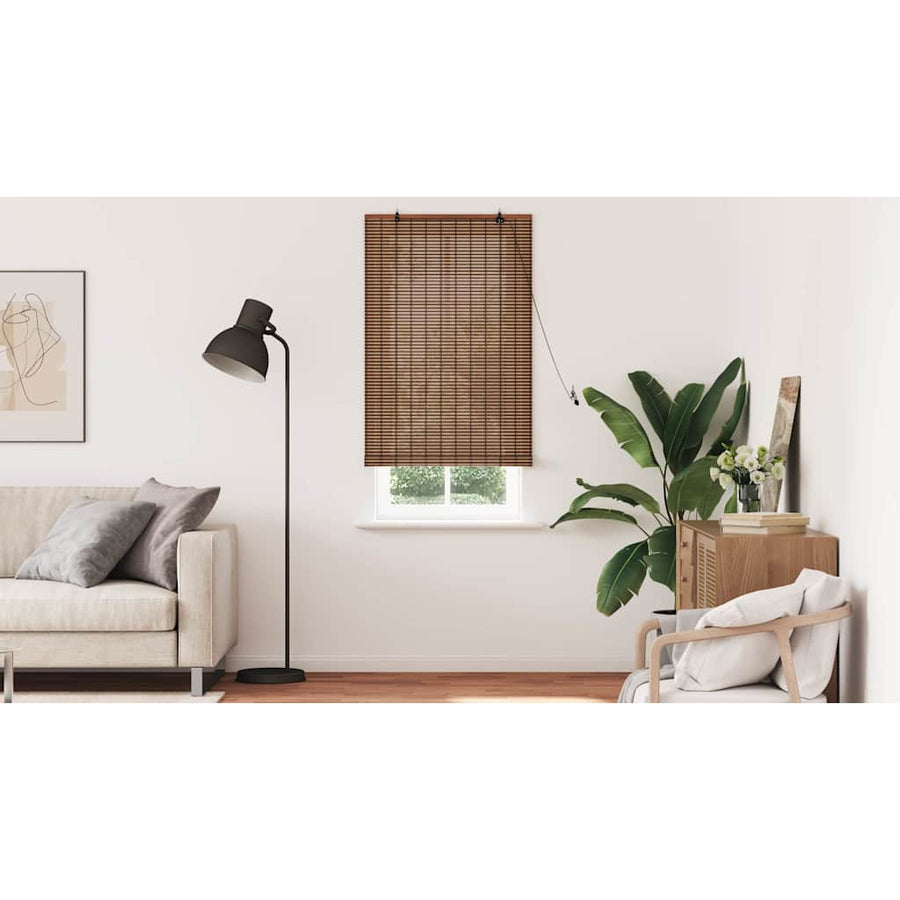 Raambuiten & Gordijnen met gordijnen Bruin 80 x 220 cm Bamboe