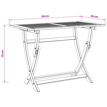 Sydney Rechthoekige Tafel Bruin 110 x 55 x 75 cm