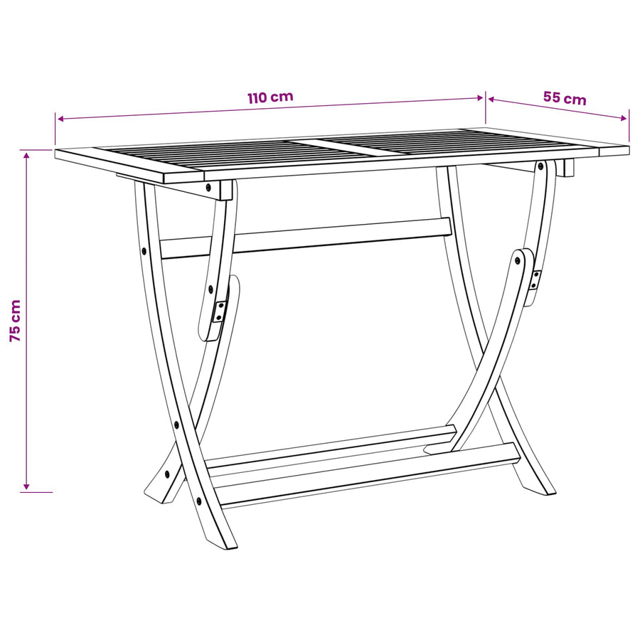 Sydney Rechthoekige Tafel Bruin 110 x 55 x 75 cm