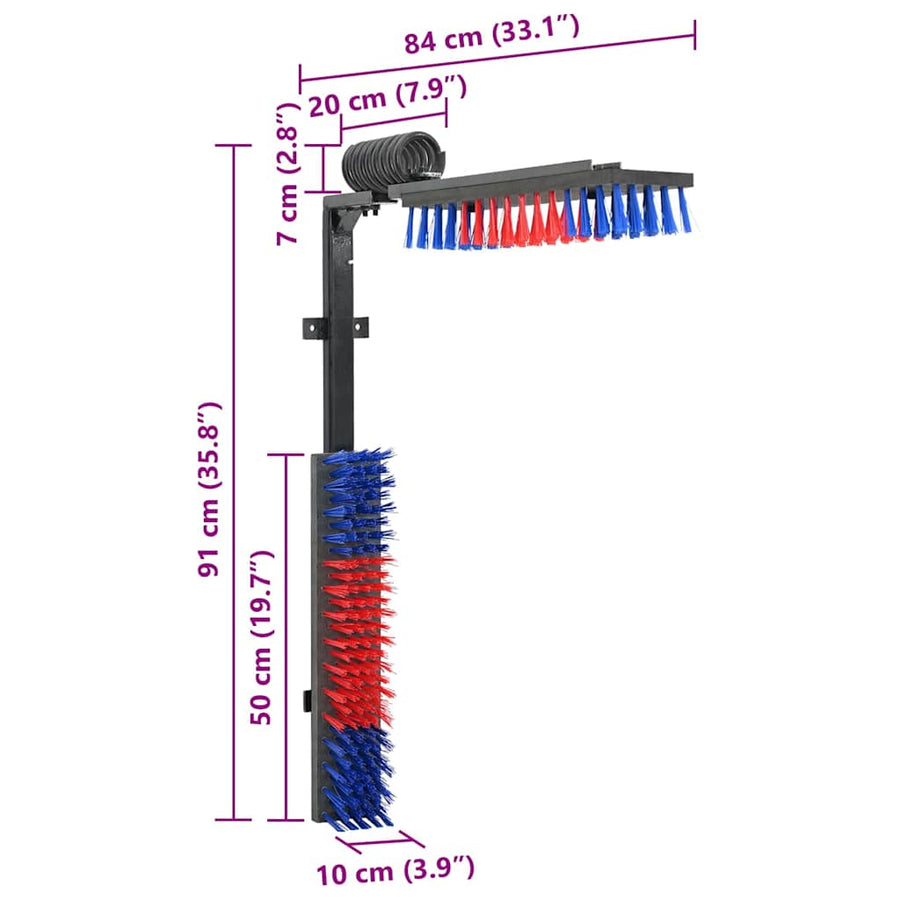 Vee borstels Verstelbaar Rood en blauw 84 x 10 x 91 cm PVC