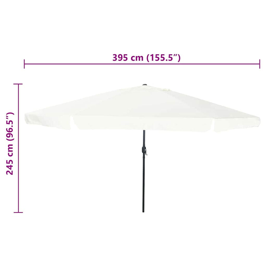 Tuinparasol 395 X 395 X 245 Cm Polyester En Staal Zand