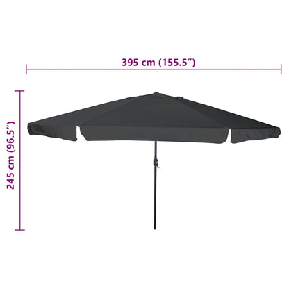 Tuinparasol Antraciet 395 x 395 x 245 cm Polyester en staal