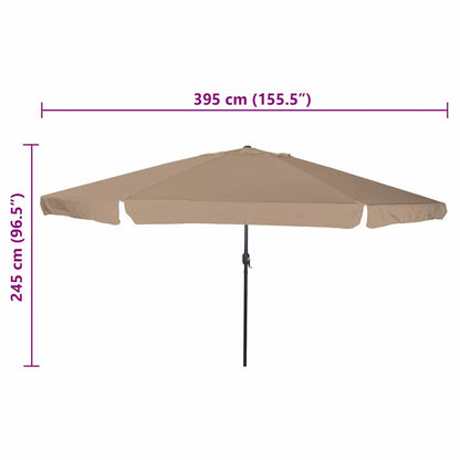 Tuinparasol Taupe 395 x 395 x 245 cm Polyester en staal