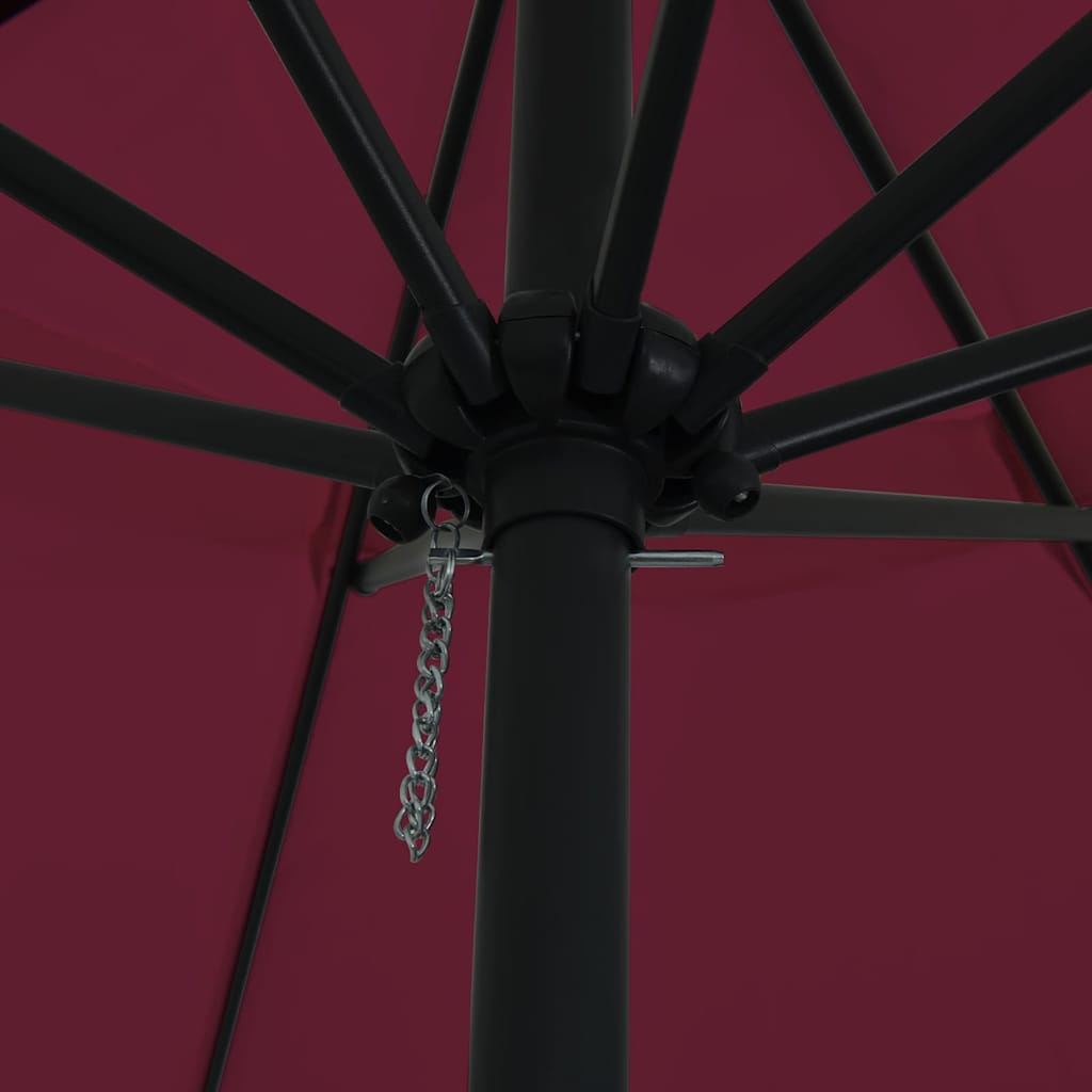 Tuinparasol Bordeaux Rood 395 x 395 x 245 cm Polyester en staal
