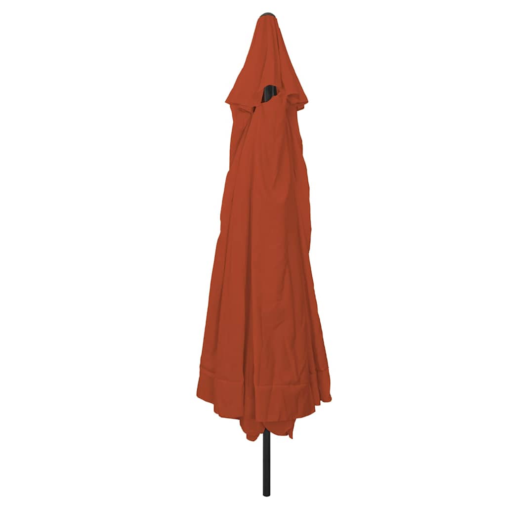 Tuinparasol Terracotta 395 x 395 x 245 cm Polyester en staal