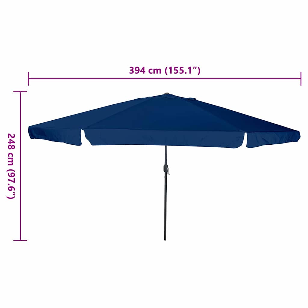 Tuinparasol Azurblauw 395 x 395 x 245 cm Polyester en staal