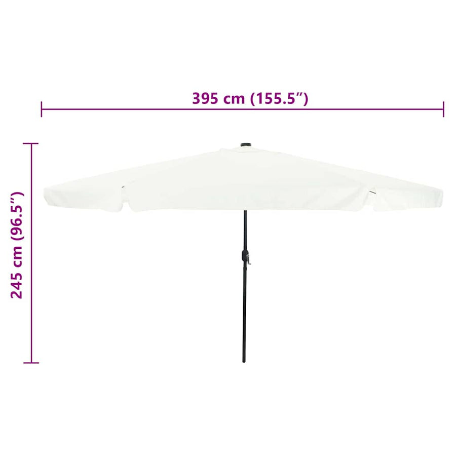 Tuinparasol Zand en Antraciet 395 x 395 x 245 cm Polyester