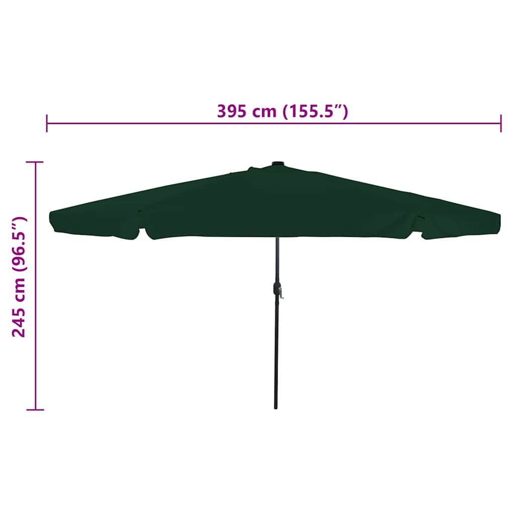 Tuinparasol Groen 395 x 395 x 245 cm Polyester