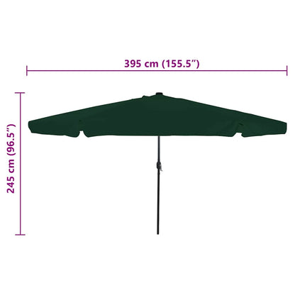 Tuinparasol Groen 395 x 395 x 245 cm Polyester
