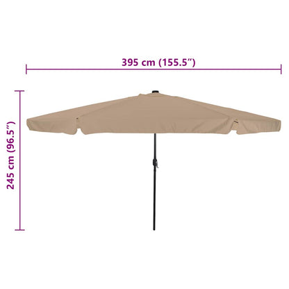 Tuinparasol Taupe 395 x 395 x 245 cm Polyester