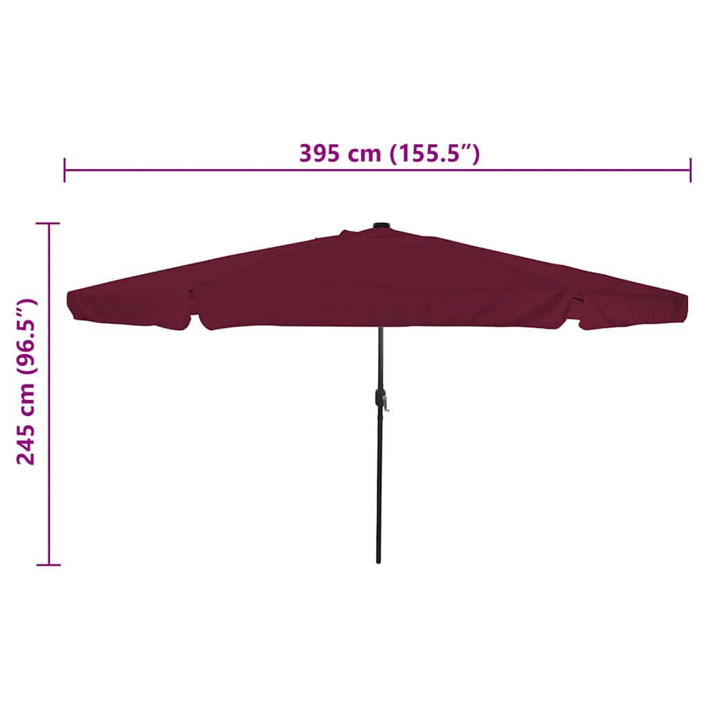 Tuinparasol Bordeaux Rood 395 x 395 x 245 cm Polyester