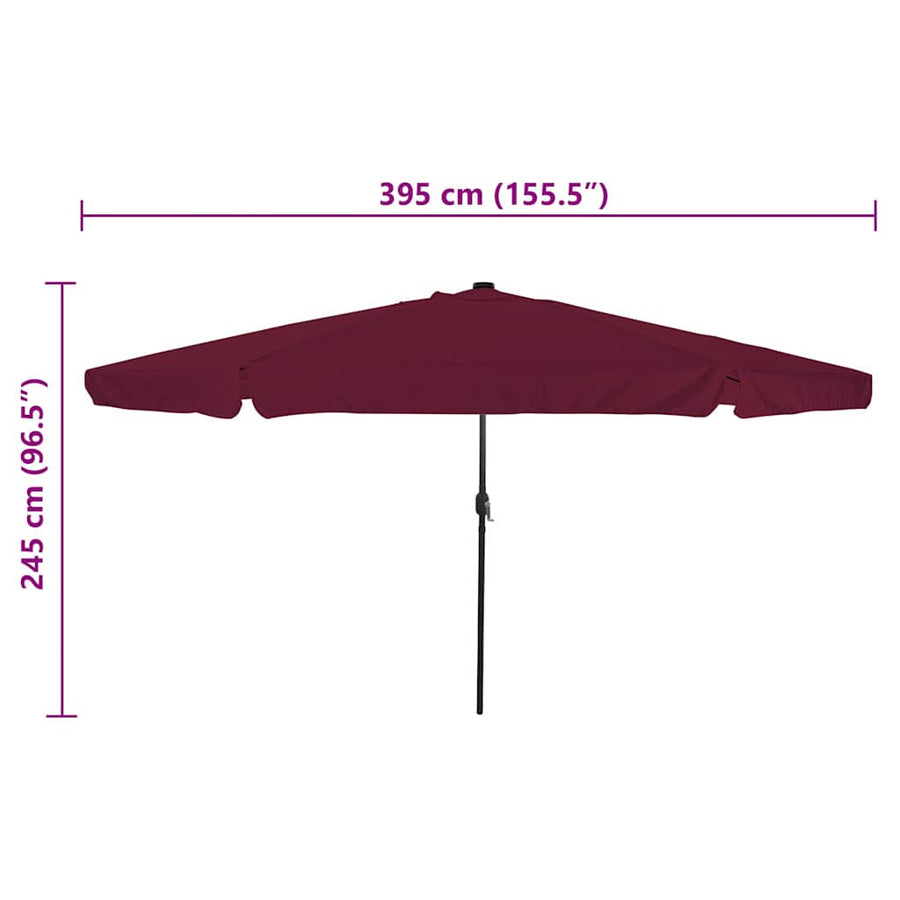 Tuinparasol Bordeaux Rood 395 x 395 x 245 cm Polyester