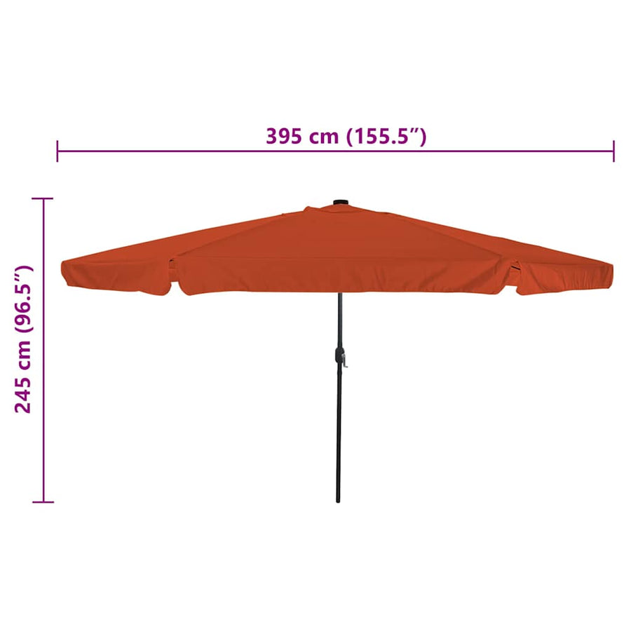 Tuinparasol Terracotta 395 x 395 x 245 cm Polyester