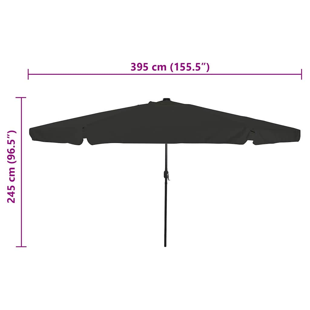 Tuinparasol Zwart 395 x 395 x 245 cm Polyester