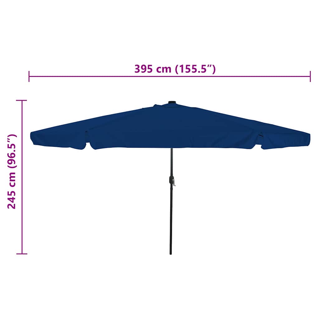 Tuinparasol Azurblauw 395 x 395 x 245 cm Polyester