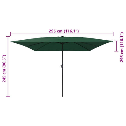 Tuinparasol Groen 295 x 295 x 245 cm Polyester en staal