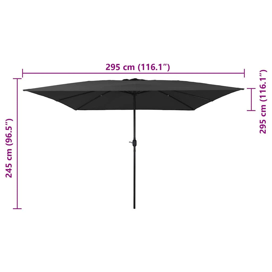 Tuinparasol Antraciet 295 x 295 x 245 cm Polyester en staal