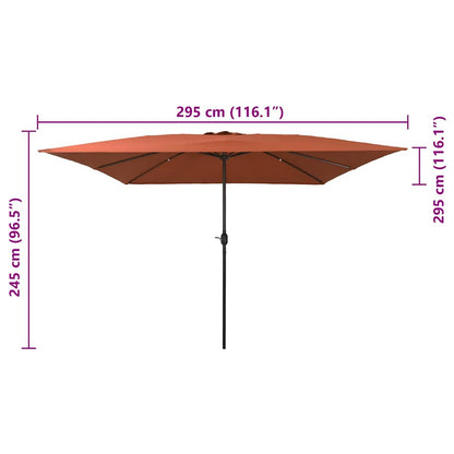 Tuinparasol Terracotta 295 x 295 x 245 cm Polyester en staal