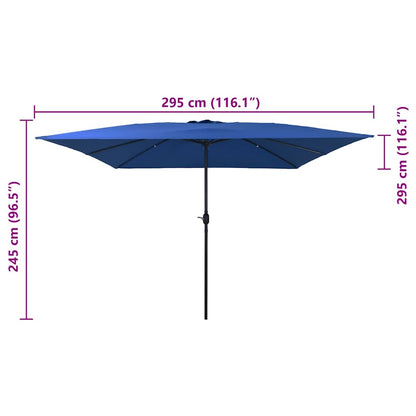 Tuinparasol Azurblauw 295 x 295 x 245 cm Polyester en staal