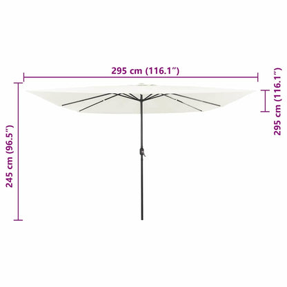 Tuinparasol Zand 295 x 295 x 245 cm Polyester en staal