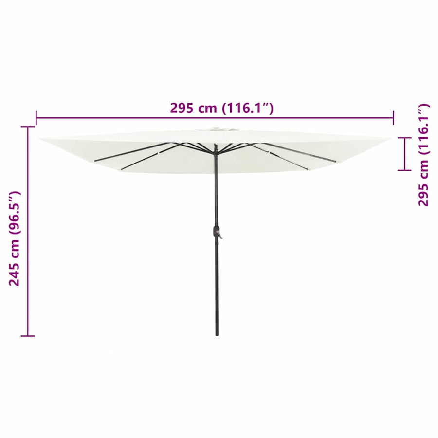 Tuinparasol Zand 295 x 295 x 245 cm Polyester en staal