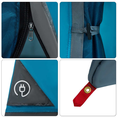 Camping Tent Set met dak met opslag 2 pcs Blauw Taffeta en Stof