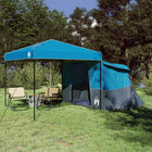 Camping Tent Set with Roof with Storage 2 pcs Blue Taffeta and Fabric