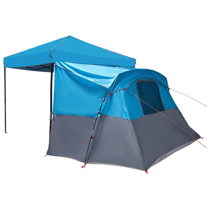 Camping Tent Set met dak met opslag 2 pcs Blauw Taffeta en Stof