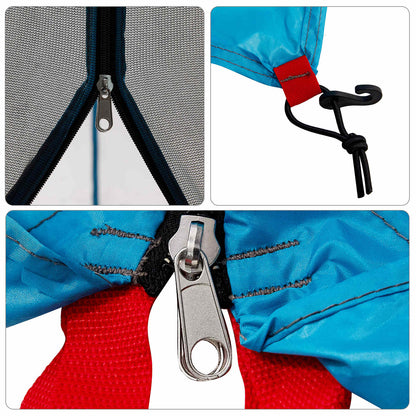 Camping Tent Set met dak met opslag 2 pcs Blauw Taffeta en Stof