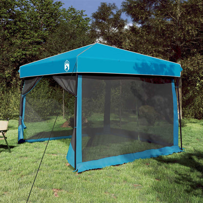 Camping Tent Set met dak met opslag 2 pcs Blauw Taffeta en Stof