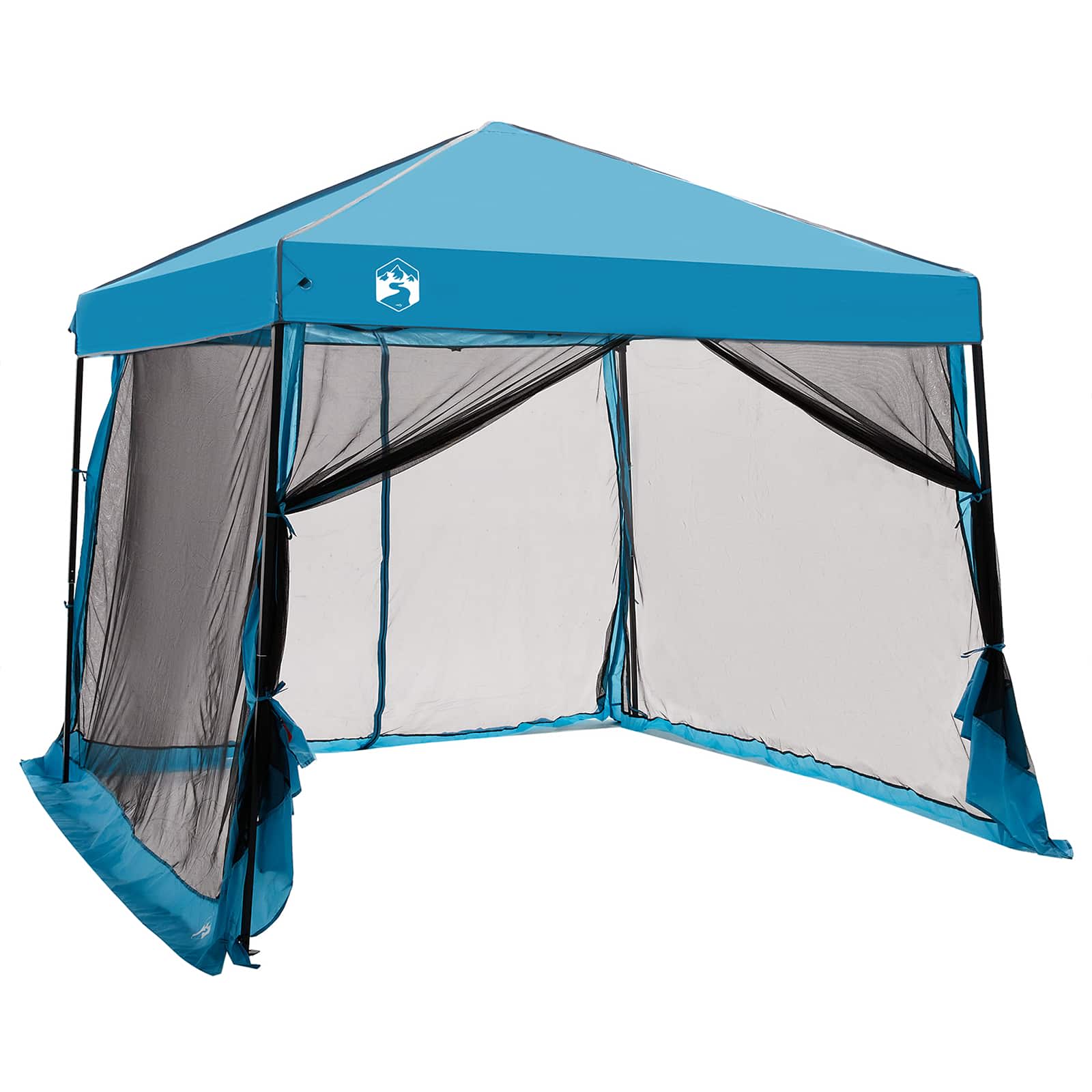Camping Tent Set met dak met opslag 2 pcs Blauw Taffeta en Stof