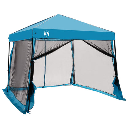 Camping Tent Set met dak met opslag 2 pcs Blauw Taffeta en Stof
