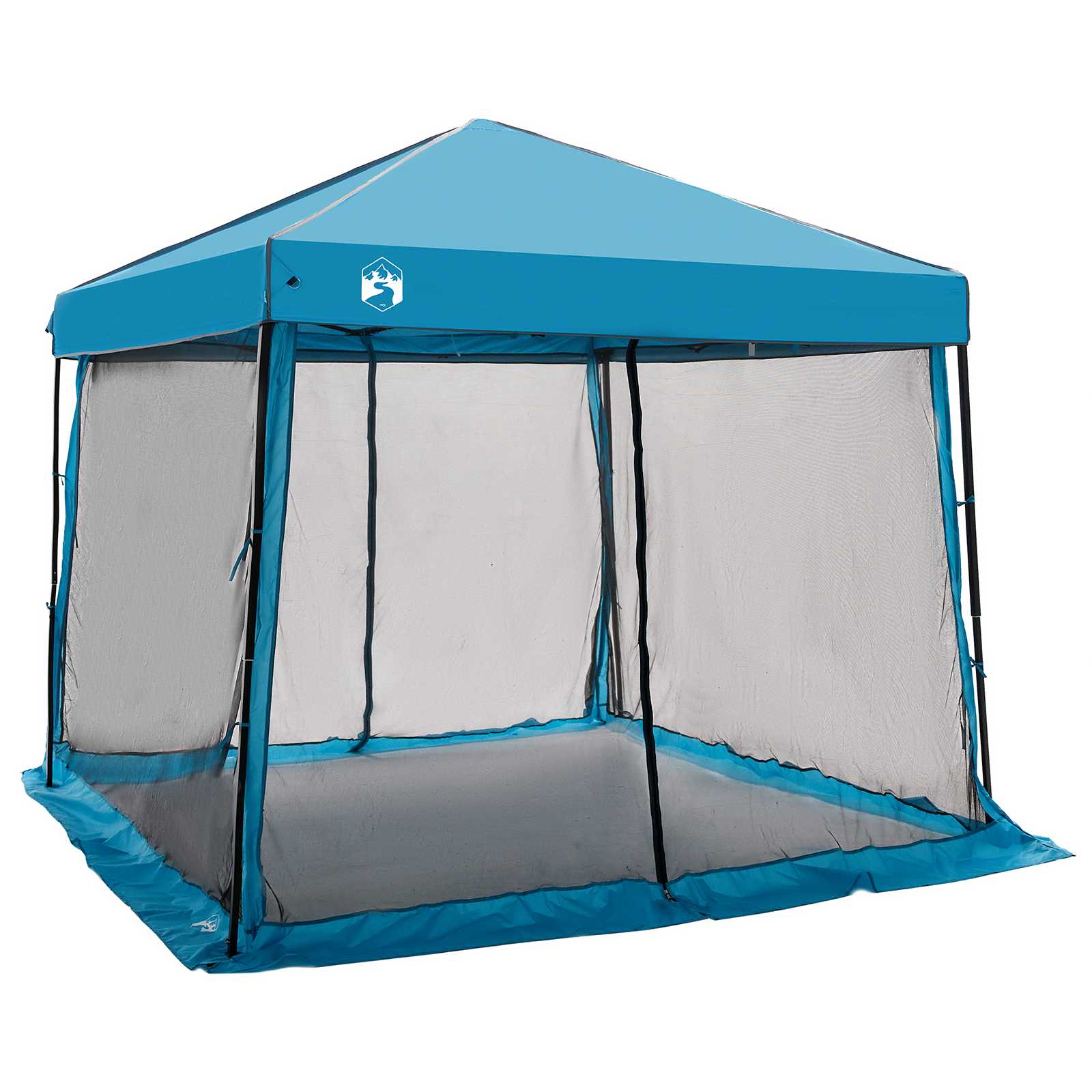 Camping Tent Set met dak met opslag 2 pcs Blauw Taffeta en Stof