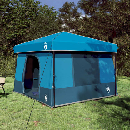 Camping Tent Set met dak met opslag 2 pcs Blauw Taffeta en Stof