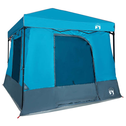 Camping Tent Set met dak met opslag 2 pcs Blauw Taffeta en Stof