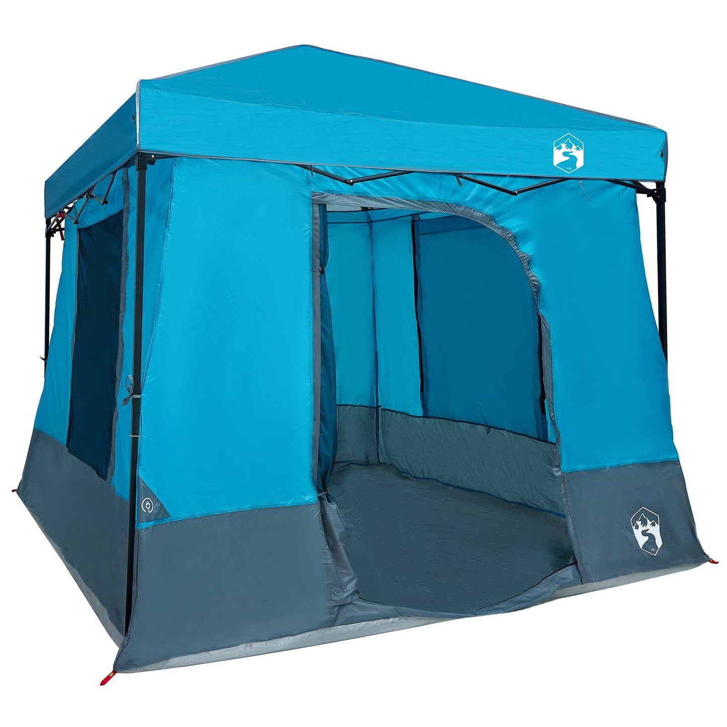 Camping Tent Set met dak met opslag 2 pcs Blauw Taffeta en Stof