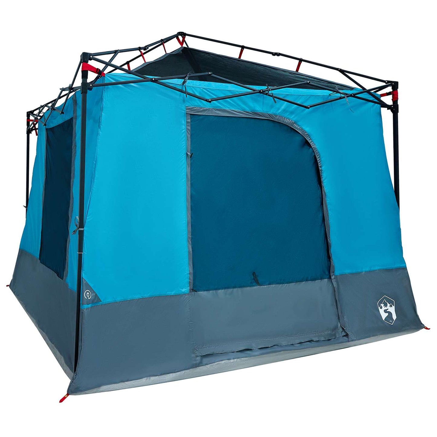 Camping Tent Set met dak met opslag 2 pcs Blauw Taffeta en Stof