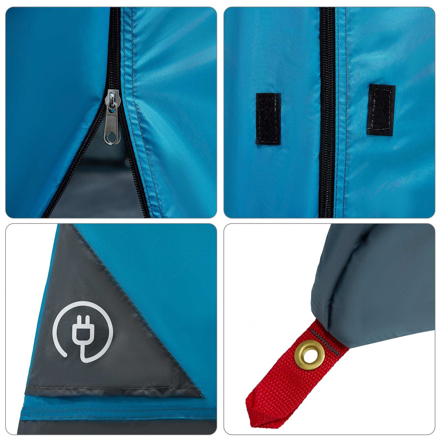 Camping Tent Set met dak met opslag 2 pcs Blauw Taffeta en Stof