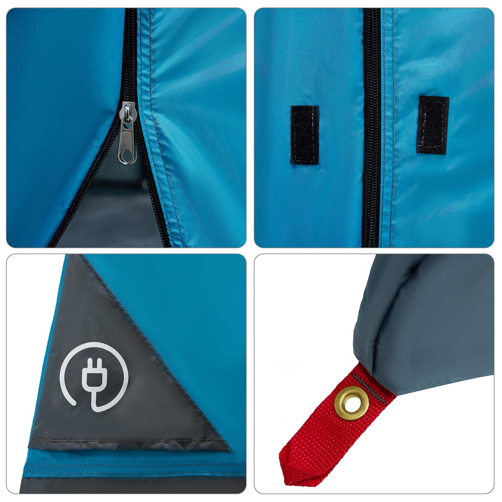 Camping Tent Set met dak met opslag 2 pcs Blauw Taffeta en Stof