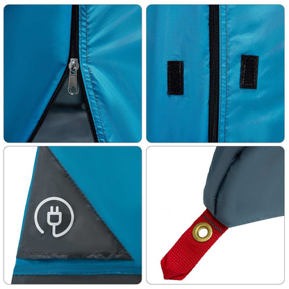Camping Tent Set met dak met opslag 2 pcs Blauw Taffeta en Stof