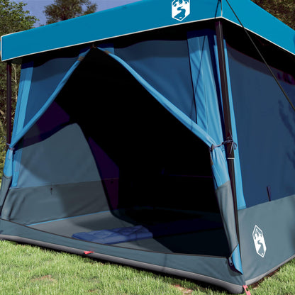 Camping Tent Set met dak met opslag 2 pcs Blauw Taffeta en Stof