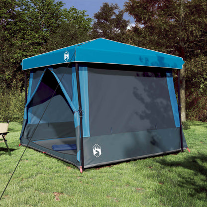 Camping Tent Set met dak met opslag 2 pcs Blauw Taffeta en Stof