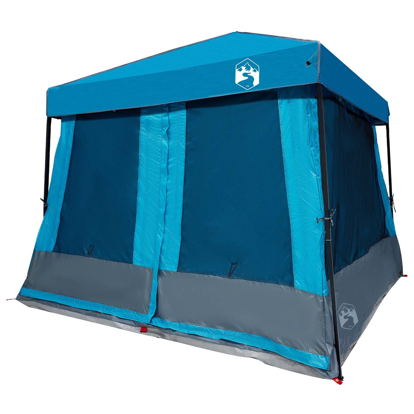 Camping Tent Set met dak met opslag 2 pcs Blauw Taffeta en Stof