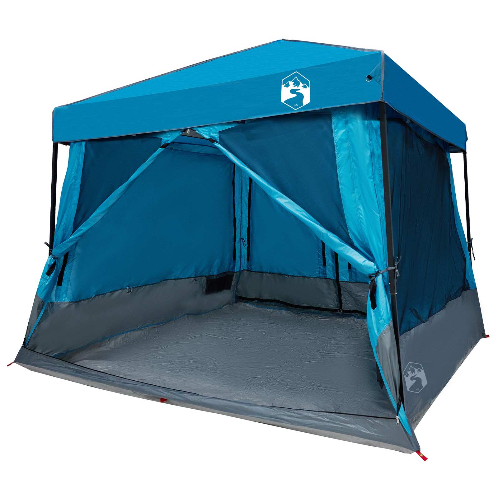 Camping Tent Set met dak met opslag 2 pcs Blauw Taffeta en Stof