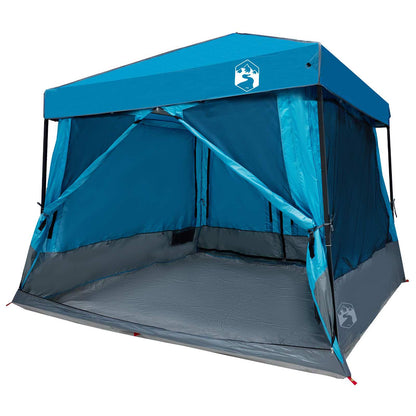 Camping Tent Set met dak met opslag 2 pcs Blauw Taffeta en Stof