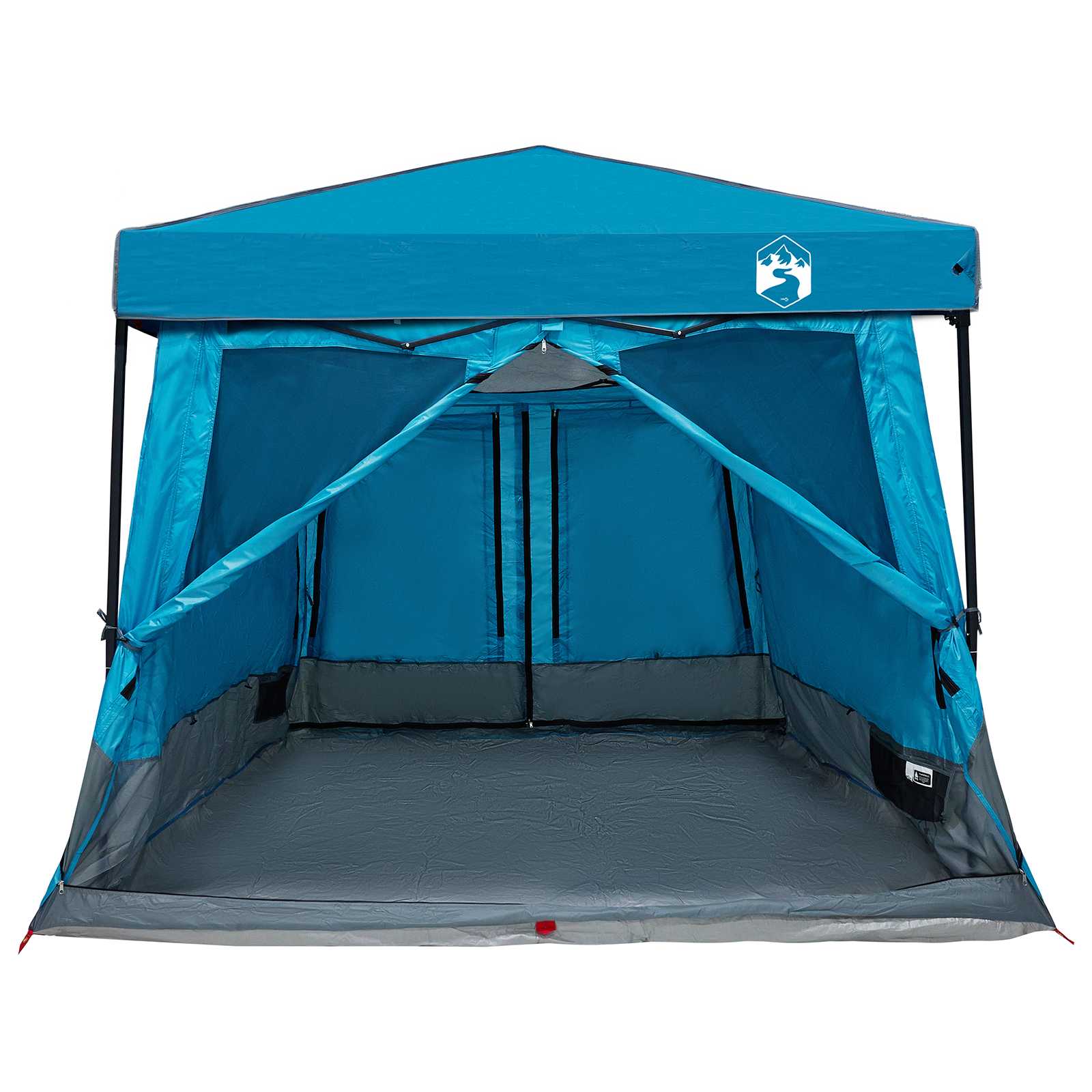 Camping Tent Set met dak met opslag 2 pcs Blauw Taffeta en Stof