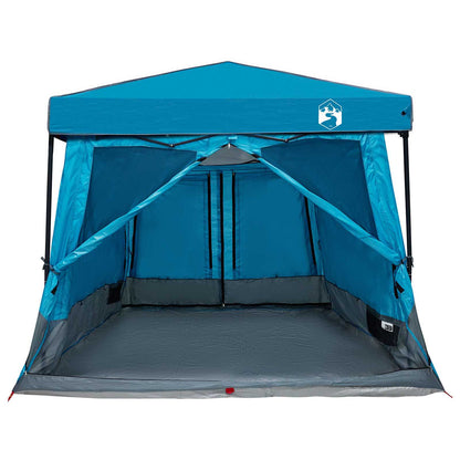 Camping Tent Set met dak met opslag 2 pcs Blauw Taffeta en Stof