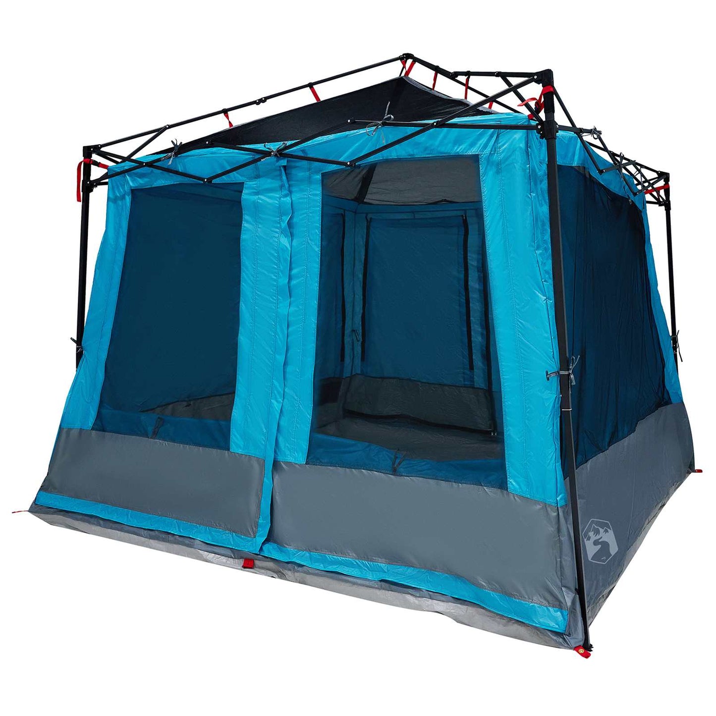Camping Tent Set met dak met opslag 2 pcs Blauw Taffeta en Stof