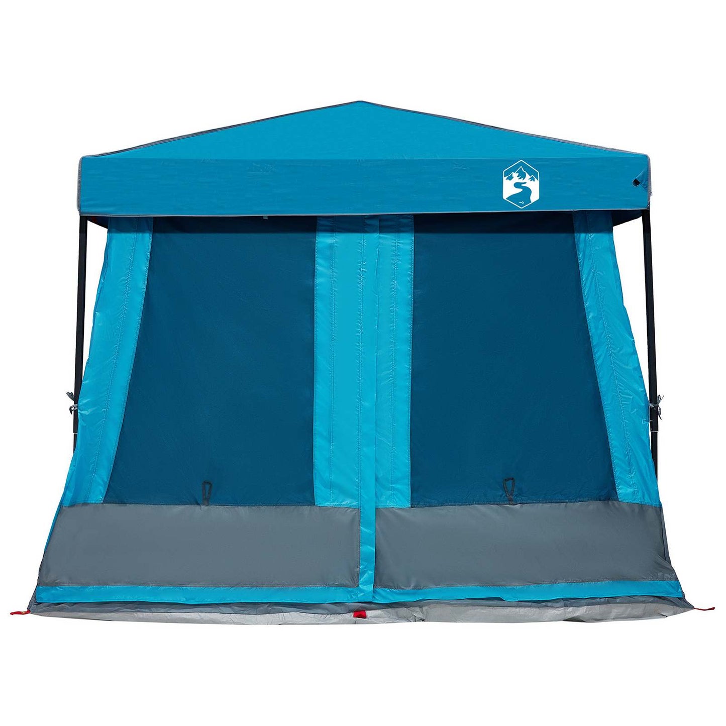 Camping Tent Set met dak met opslag 2 pcs Blauw Taffeta en Stof